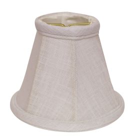 Slant Linen Chandelier Lampshade with Flame Clip, White (Set of 6)