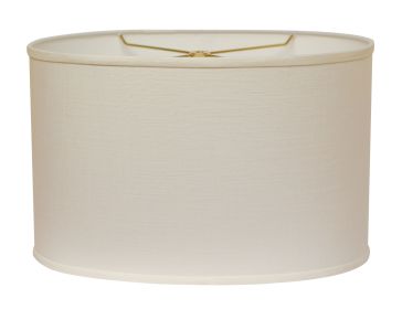 Slant Retro Oval Hardback Lampshade with Washer Fitter, White