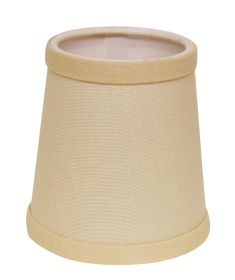 Slant Hardback Chandelier Lampshade with Flame Clip, Beige (Set of 6)