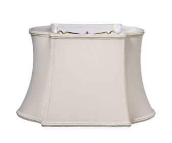 Slant Fancy Oblong Softback Lampshade with Washer Fitter, Cream