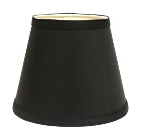 Slant Empire Hardback Lampshade with Uno Fitter, Black (with white lining)