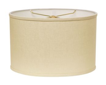 Slant Retro Oval Hardback Lampshade with Washer Fitter, Beige