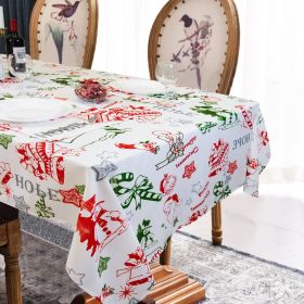 Muwago Christmas Rectangle Tablecloth 52x70 Inch - Holiday Decoration Printed New Year's Eve Oblong Table Cloth - Washable Fabric Xmas Table Cover for