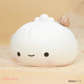 1pc Cute Dumpling Night Light; Silicone Cute Bun Lamp With Touch Control; Kawaii Nursery Light For Room Bedroom Home Decor; Valentine's Day Birthday G (Items: White Bear)