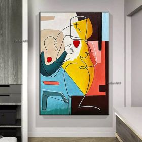 Handmade Oil Painting Canvas Wall Art Decoration Pablo Picasso Style Girl for Home Living Room hallway bedroom luxurious decorative painting (size: 150x220cm)