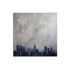 Handmade Abstract Oil Painting Top Selling Wall Art Modern Minimalist City Building Picture Canvas Home Decor For Living Room No Frame (size: 90x90cm)