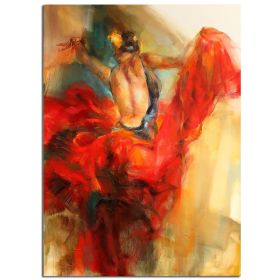 Hand Painted Abstract Oil Painting Wall Art Modern Contemporary Dancing Women Picture Canvas Home Decor For Living Room No Frame (size: 70x140cm)