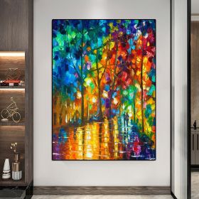 100% Handmade  thick knife landscape modern nordic artwork oil painting for office living room decoration (size: 60x90cm)