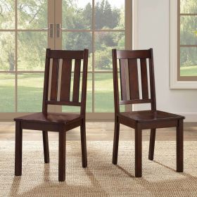 Dining chairs; set of 2 (Color: Mocha, Material: wood)