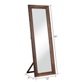 Distressed Wood Full Length Mirror (Color: Striped Wood)